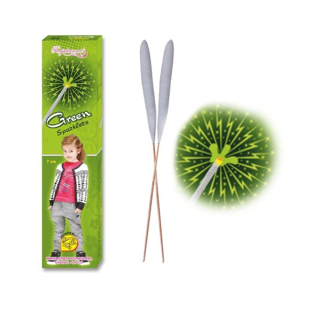 10Cm Green Sparklers
